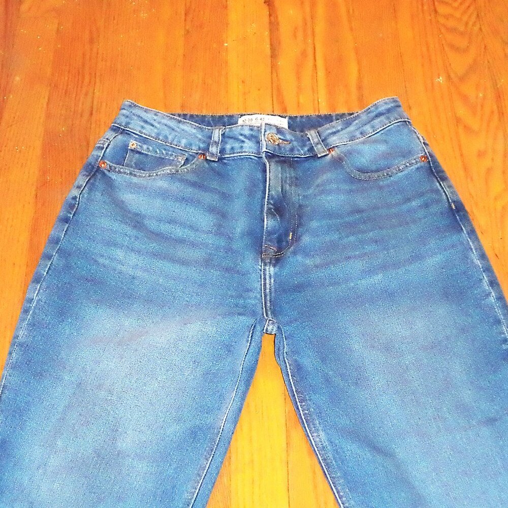 NWOT! Primark Women’s High Waisted Wide Leg Blue Denim Jeans, Sz.8